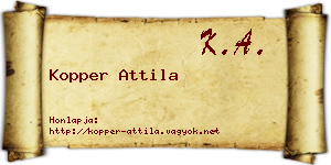 Kopper Attila névjegykártya